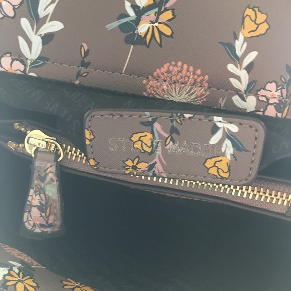 NWT Steve Madden Mustard Floral Crossbody Purse - Picture 6 of 8